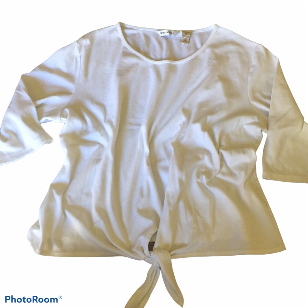 Drapers&Damons Pullover White Top Sz 2X